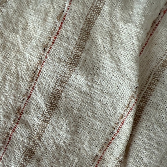 Zara Cotton / Linen Blend Striped Pull On pants Beige / Cream  Neutral Colors - Picture 6 of 7